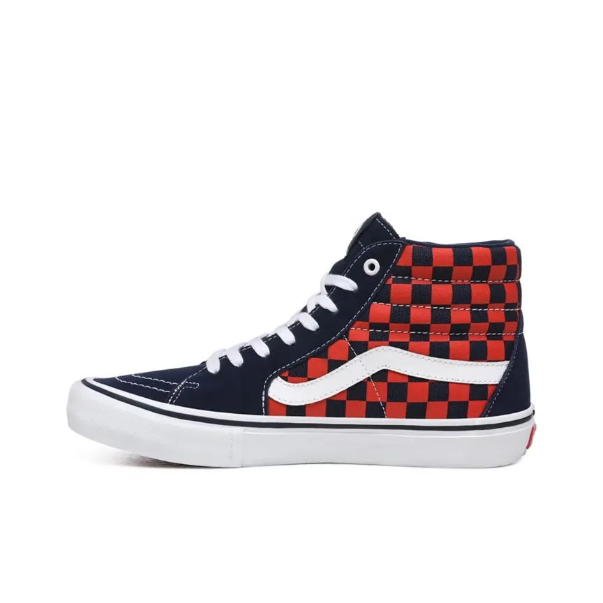 Vans SK8 Hi Pro Checkerboard - Navy Orange