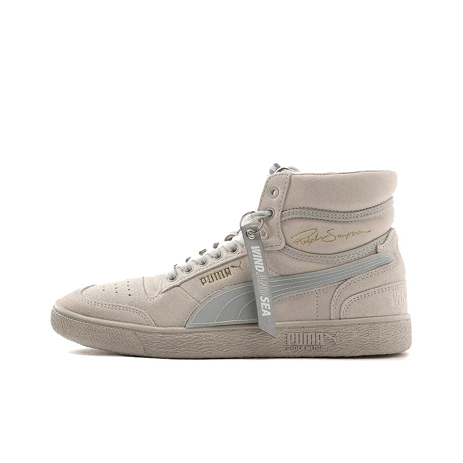 PUMA Ralph Sampson Покрытие Устойчивое к истиранию Высокий Топ Скейтборд Кроссовки Женские Хаки Серый