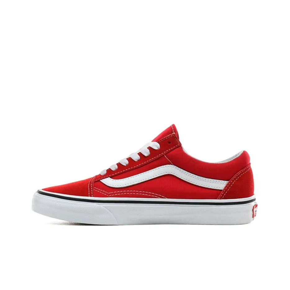 Vans Old Skool Collection Skateboard Shoes Unisex Low Top Red/White