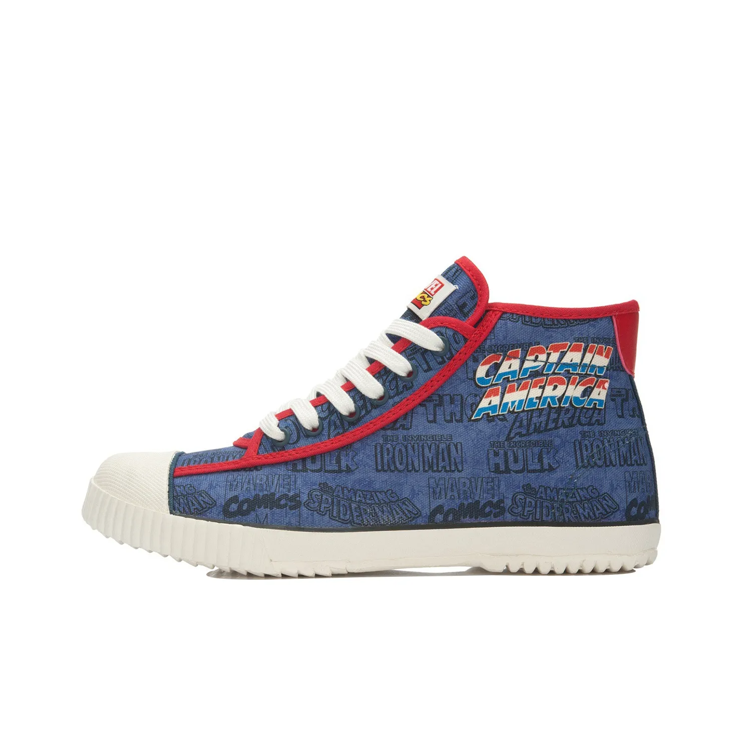 LINING Marvel Collection Captain America High Top Скейтборд Кроссовки Мужские Синие Белые