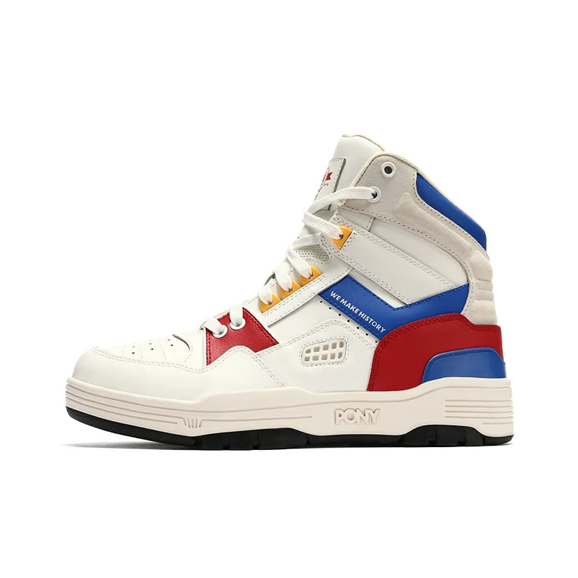 PONY M 100 Abrasion Resistant High Top Скейтборд Кроссовки Unisex Белый Красный