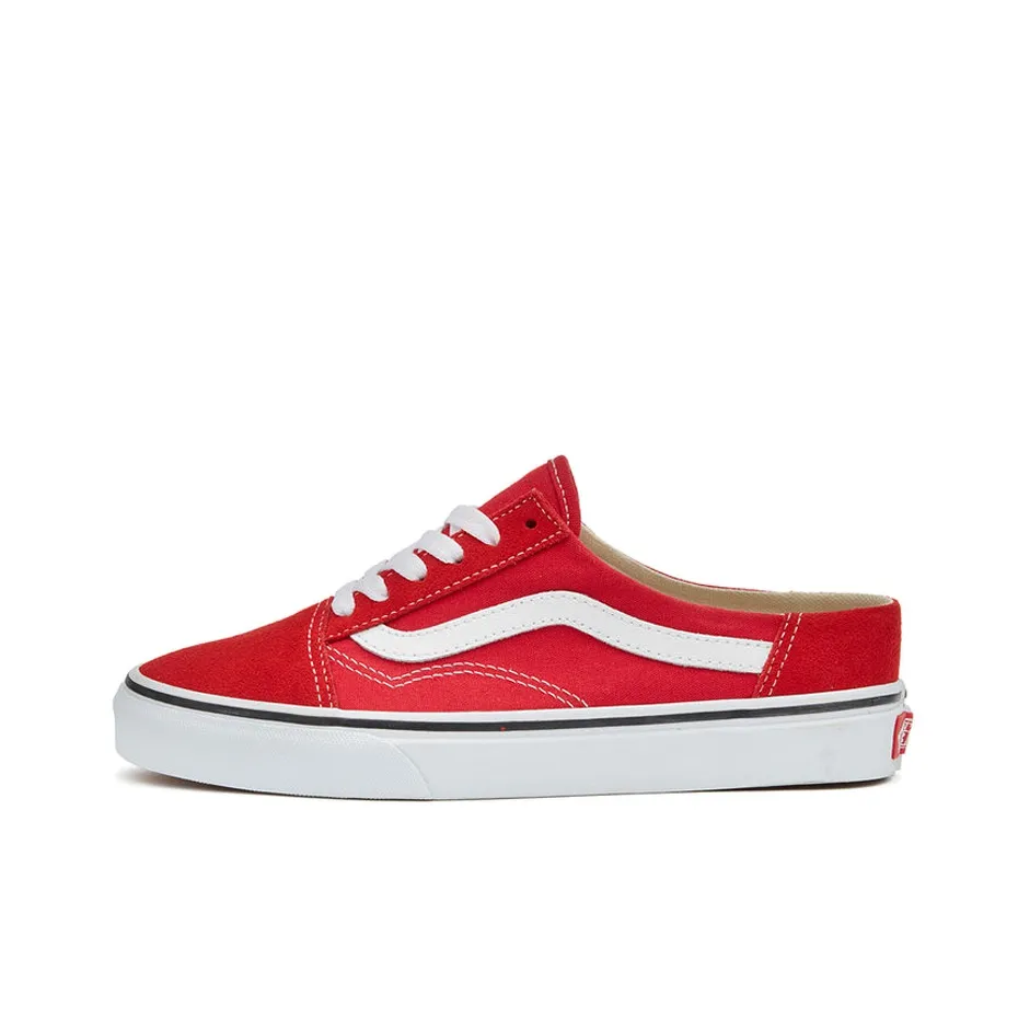 Vans Old Skool Collection Mule Low Топ Скейтборд Кроссовки Unisex Гонка Красный
