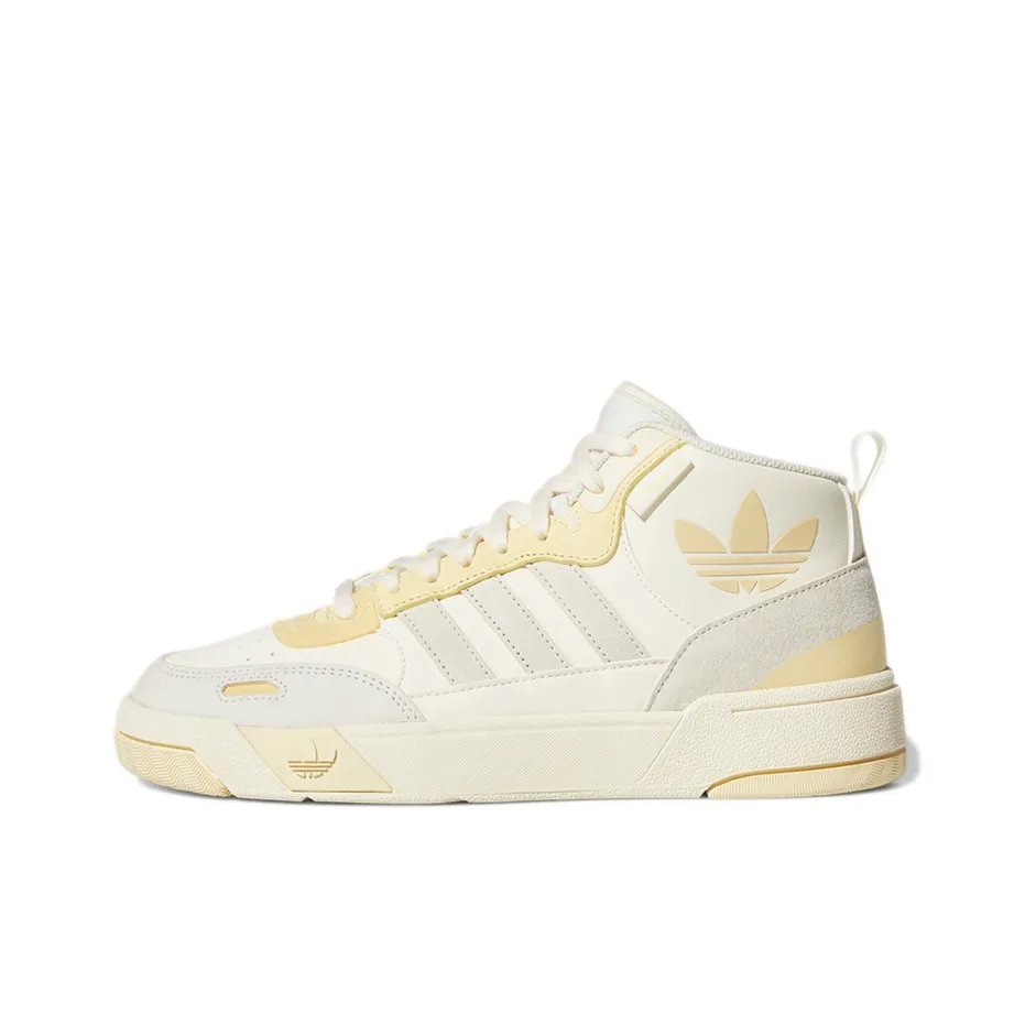 Adidas Originals Post Up Slip Resistant Abrasion Resistant Легкий MID Скейтбординг Кроссовки Женские Белый Желтый