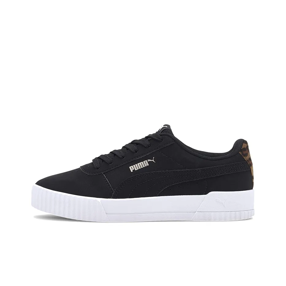 PUMA Carina Leo Low Топ Скейтборд Кроссовки Женские Черно-белые