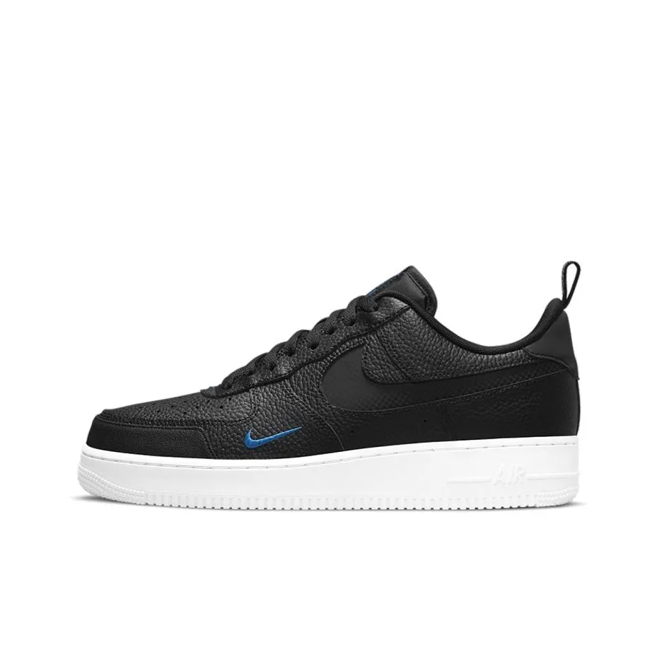 Nike Air Force 1 Low Cut Out Reflective Swoosh Black Blue