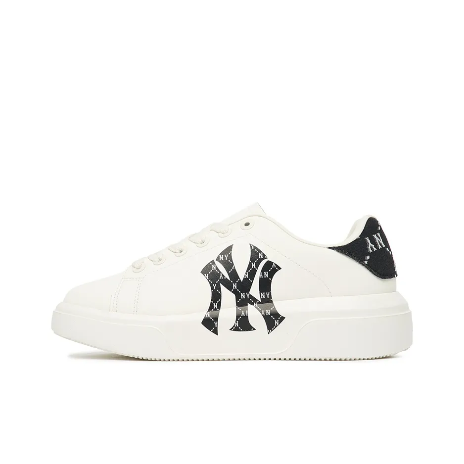 MLB Chunky Classic Heel Dia Monogram Low Top Skateboard Shoes Unisex White Black