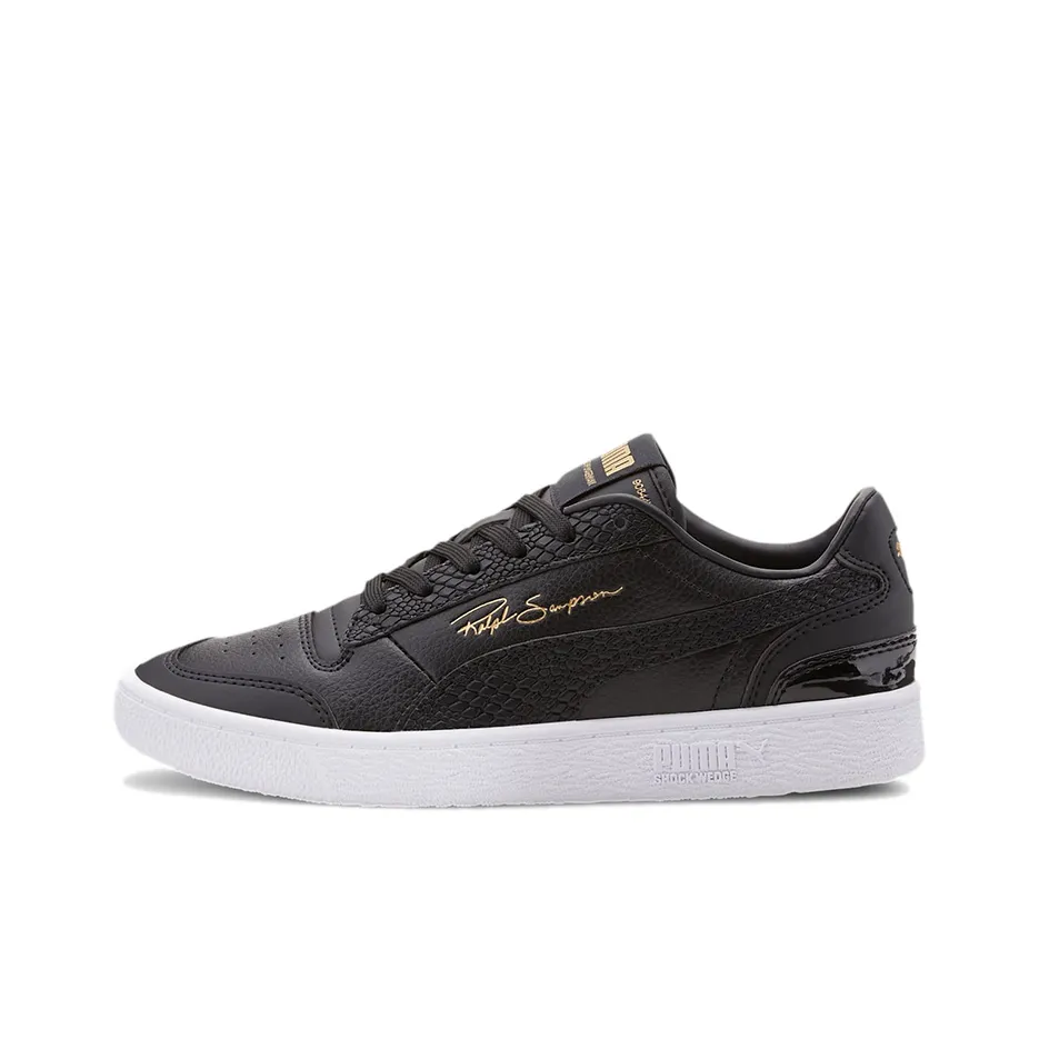 PUMA Ralph Sampson Lo Snake Low Top Скейтборд Кроссовки Женские Черный Золото