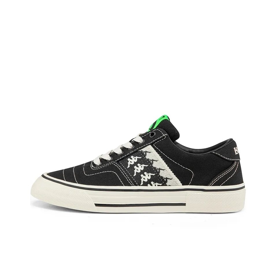 KAPPA Slip-resistant Abrasion-resistant Low-top Skateboard Shoes Unisex Black Кроссовки KAPPA с низким верхом устойчивые к скольжению и износу унисекс черные