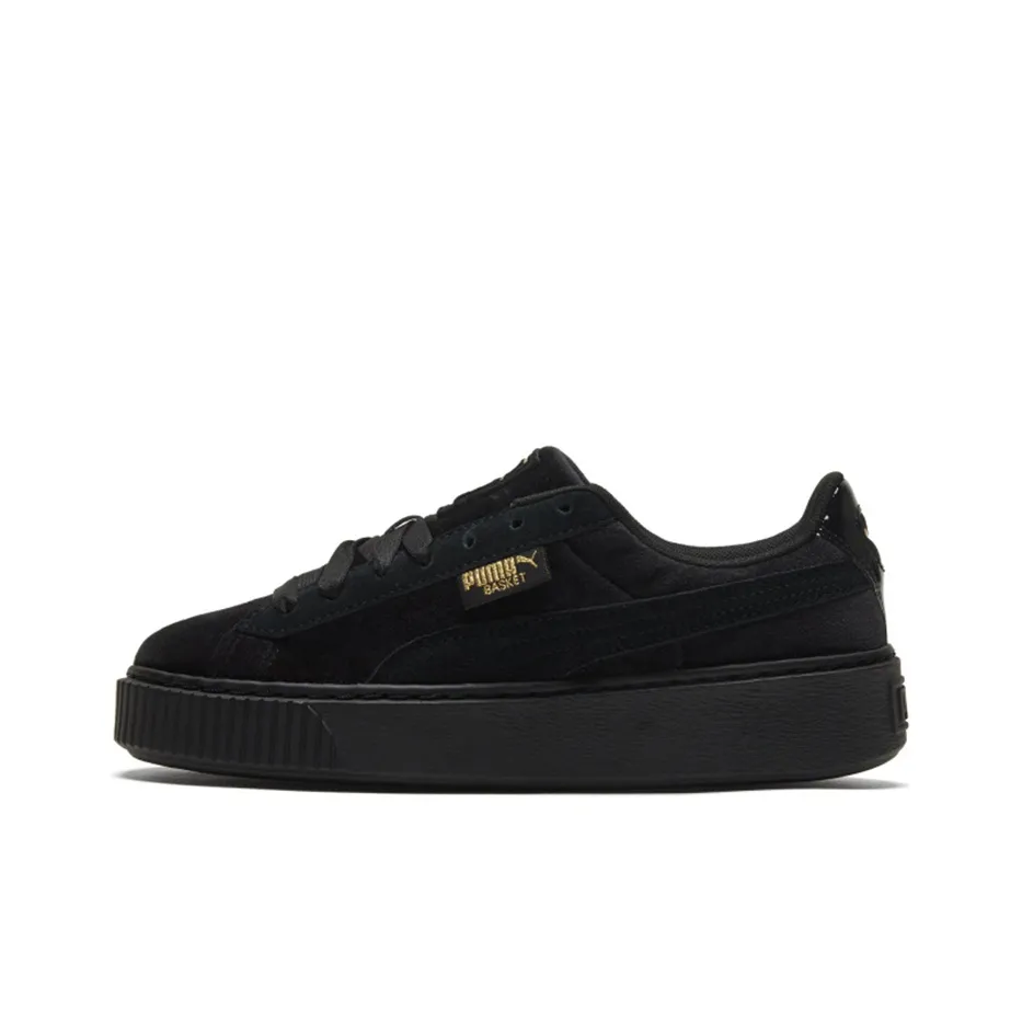 PUMA Platform Velvet Black Gold Women's