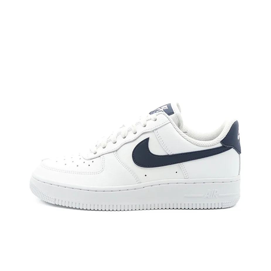 Nike Air Force 1 07 Покрытие Slip-Resistant и Abrasion-Resistant Низкие Кроссовки для скейтбординга Женские Белые Темно-Синие