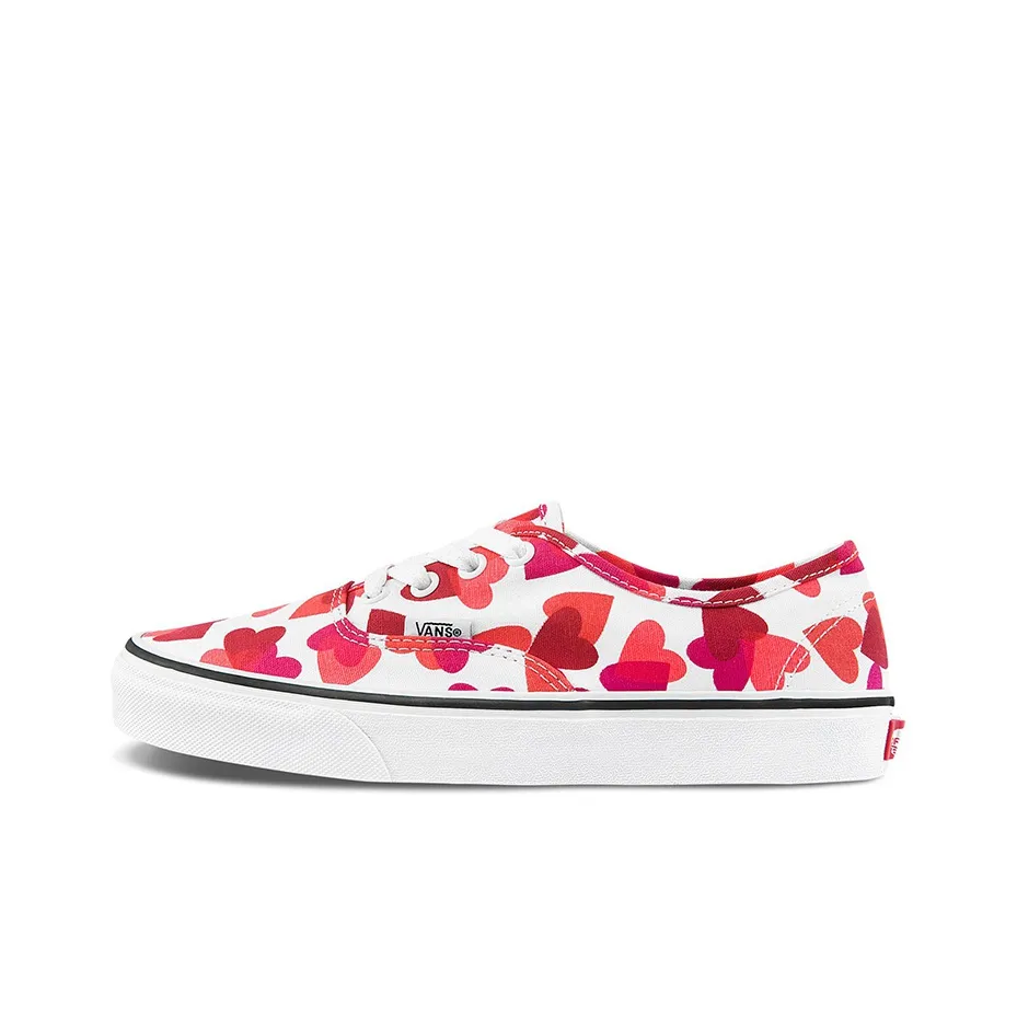 VANS Authentic Low Top Скейтборд Кроссовки Унисекс Белый Красный