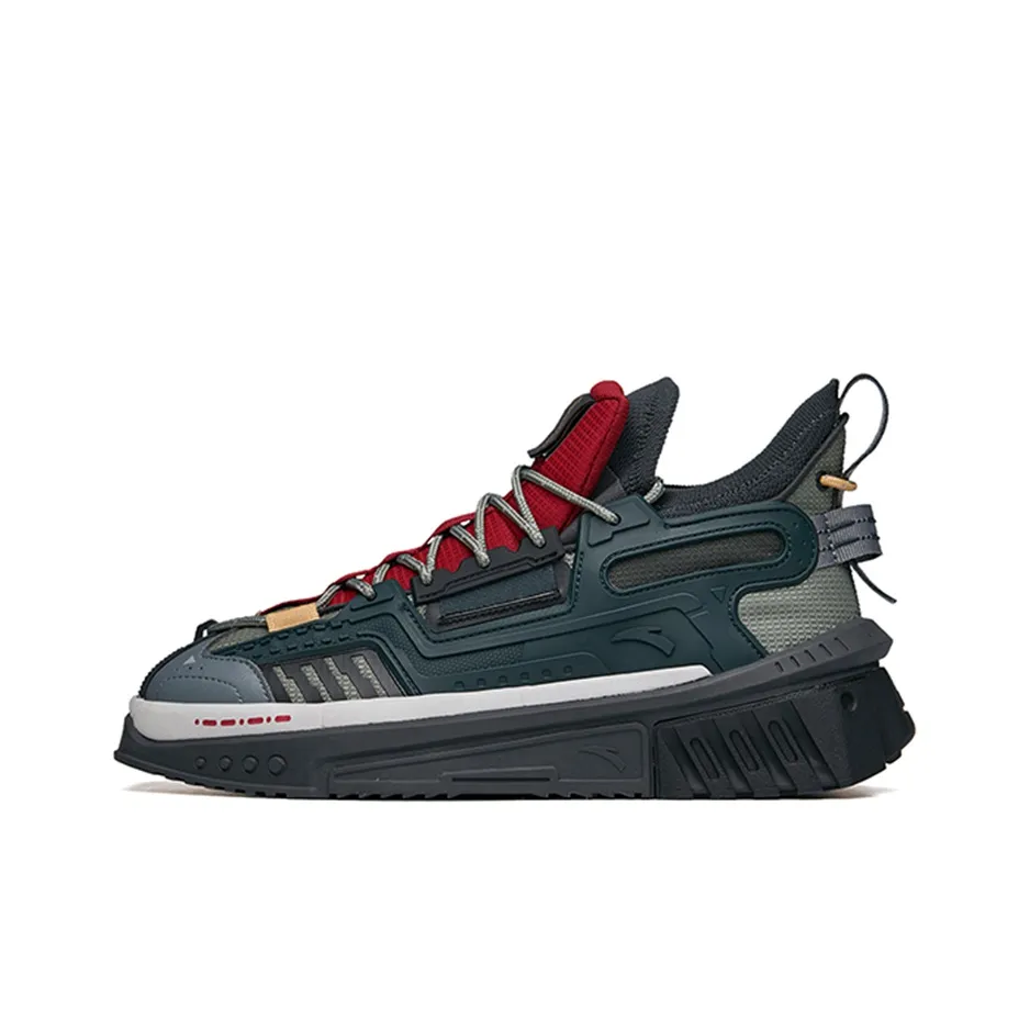 Anta Spy Mid Top Skateboard Shoes Men's Gray Red Pro Version