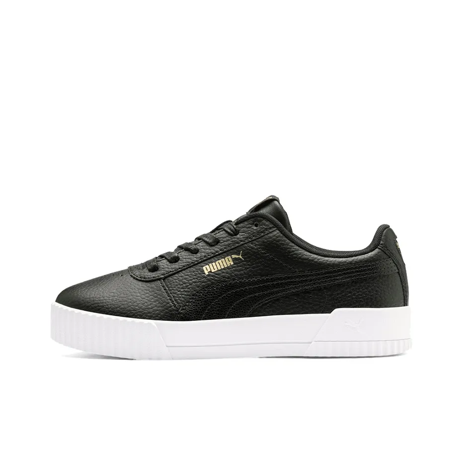 PUMA Carina Series Lu Low Топ Скейтборд Кроссовки Женские Черный Белый