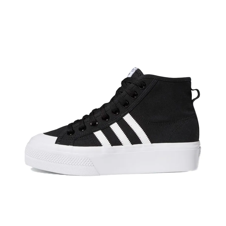Adidas Originals Nizza Platform Mid Core Black White Women's