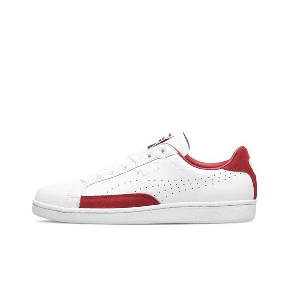 PUMA Match Skateboard Shoes Men Low Top White/Red