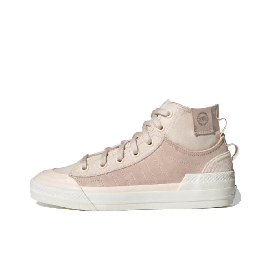 Adidas Originals NIZZA Hi DL Высокие Кроссовки для Скейтбординга Женские Розовые Бежевые Белые