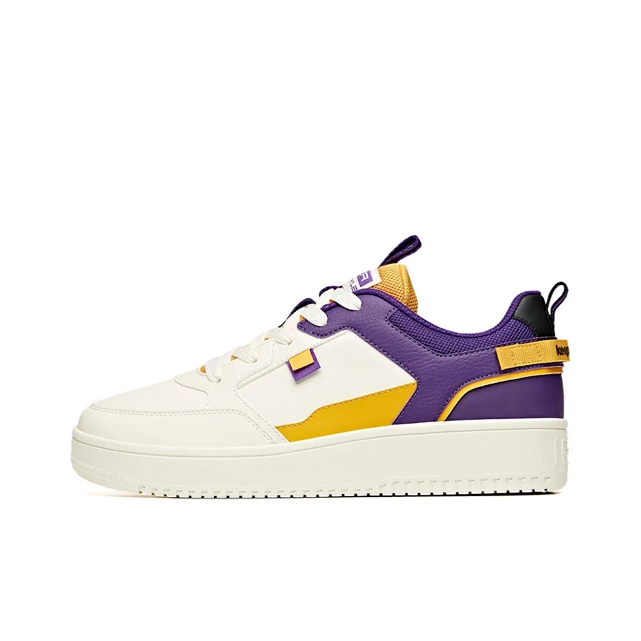 Anta Slip Resistant, Abrasion Resistant, Lightweight Low Top Skateboard Shoes Men's White Purple Yellow