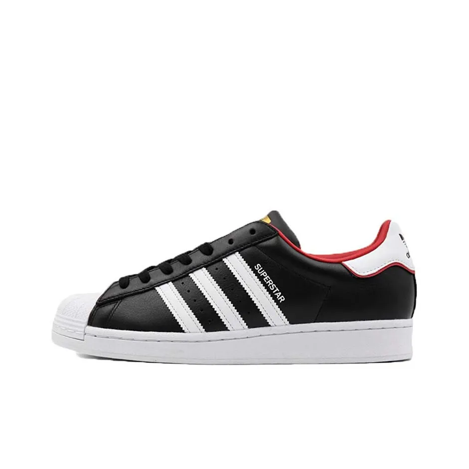 Adidas Originals SUPERSTAR LOW Топ Скейтборд Кроссовки Унисекс Черный Белый Красный
