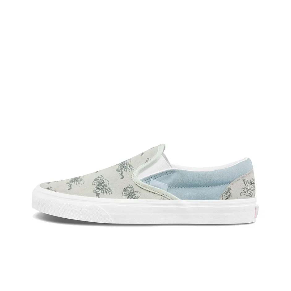 Vans Classic Slip On Shoes For Grey/Blue Women's