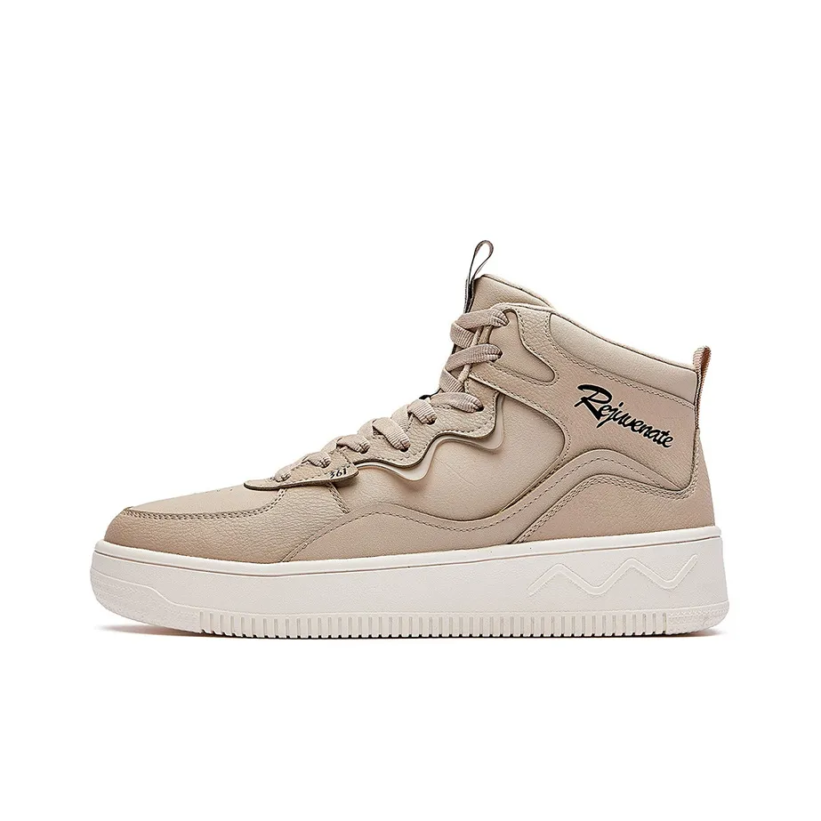 361° Wear Resistant High Top Skateboard Shoes Men's Light Bone