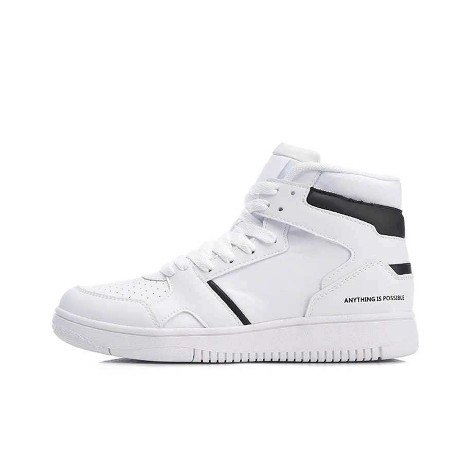 LINING Противоскользящие Износостойкие Легкие Высокие Кроссовки для скейтбординга Женские Белые Черные