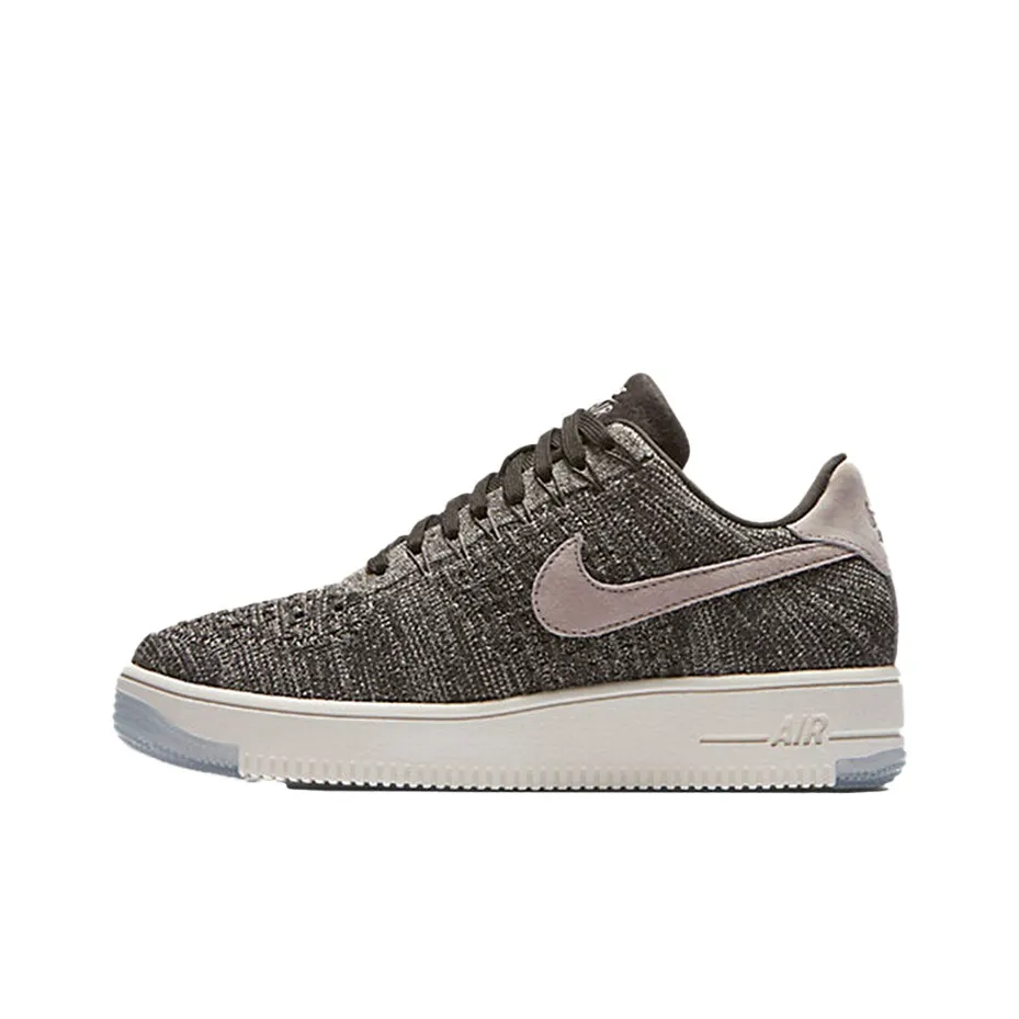Nike Air Force 1 Flyknit Low Lightweight Breathable And Slip-Resistant Low-Top Skateboarding Shoes Women's Heritage Gray
