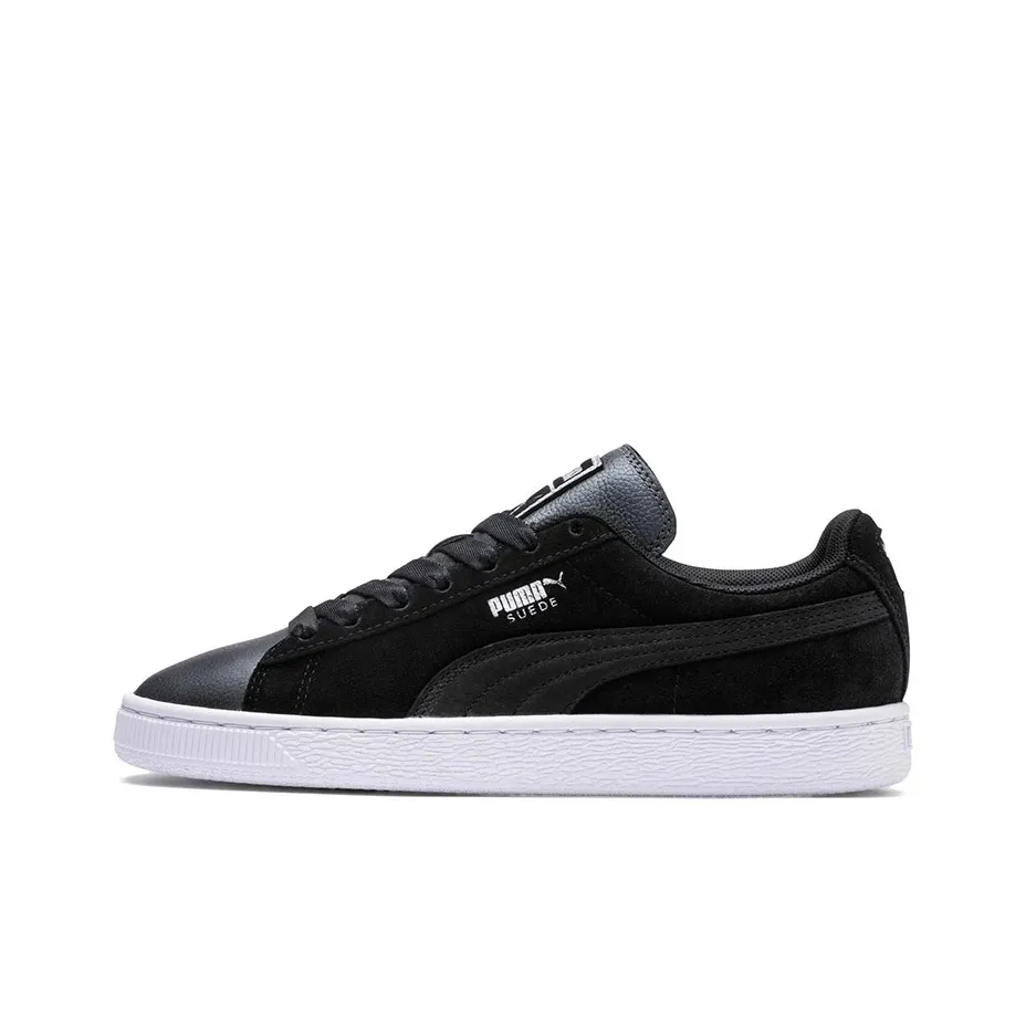 PUMA Suede Shimmer Lightweight Low-Top Skateboard Shoes Women's Black Gray PUMA Замша Шimmer Легкие Низкие Кроссовки для Скейтбординга Женские Черный Серый