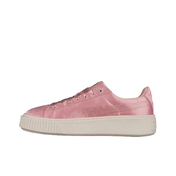 PUMA BASKET PLATFORM Satin Creepers Shell Низкие Скейтбординг Кроссовки Унисекс Розовые