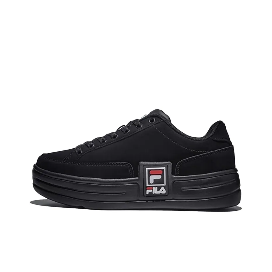 FILA Funky Tennis Anti Slip And Wear Resistant Breathable Low Top Skateboard Shoes Unisex Black Korean Style