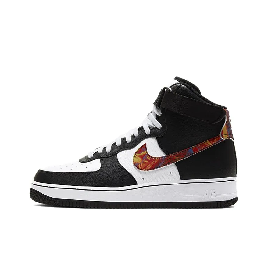 Nike Air FORCE 1 Белый Красный Легкий Покрытие Высокие Кроссовки для скейтбординга Унисекс Яркий Ослепительный цвет