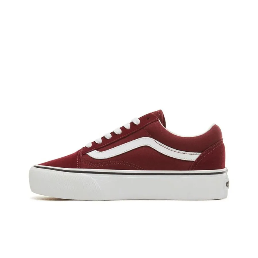 Vans Old Skool Collection Платформа Низкие Кроссовки для скейтбординга Женские Красные Белые