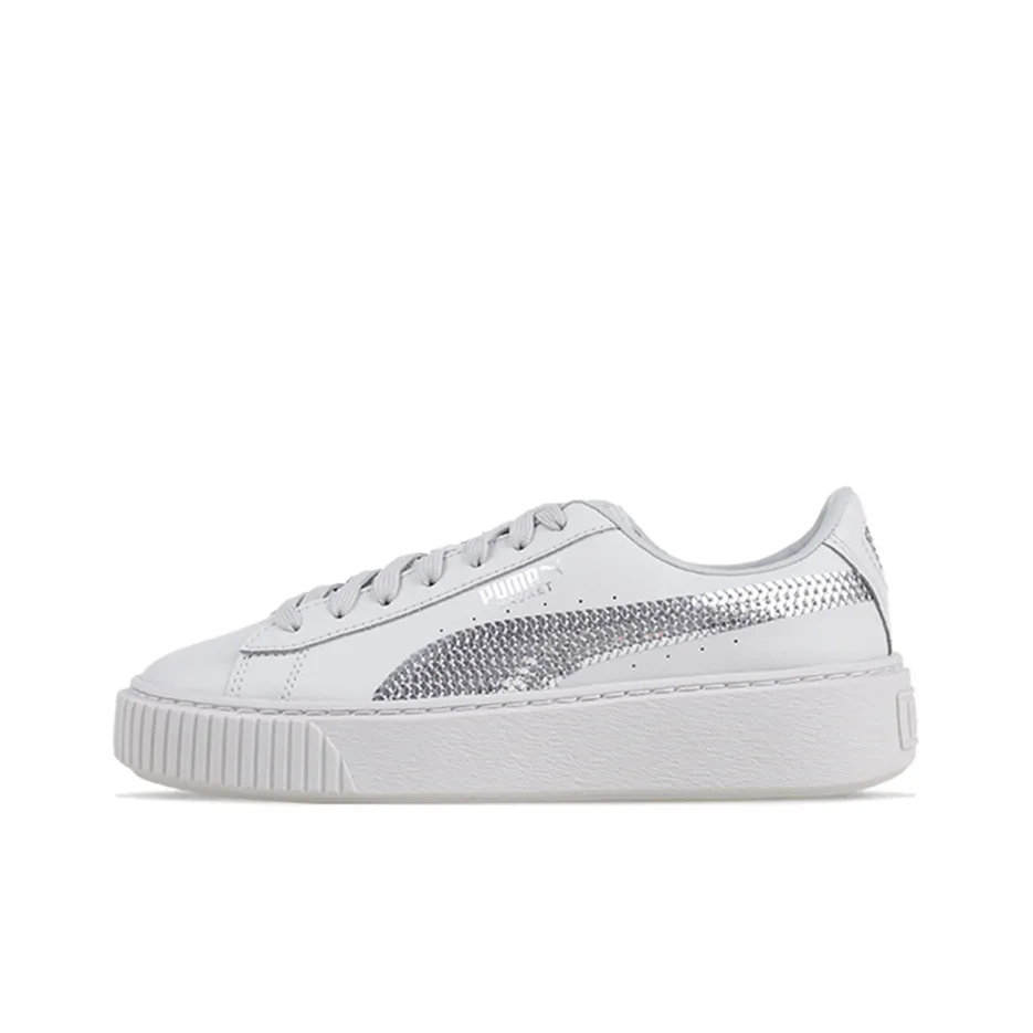 PUMA Basket Platform Grey Bling Women's