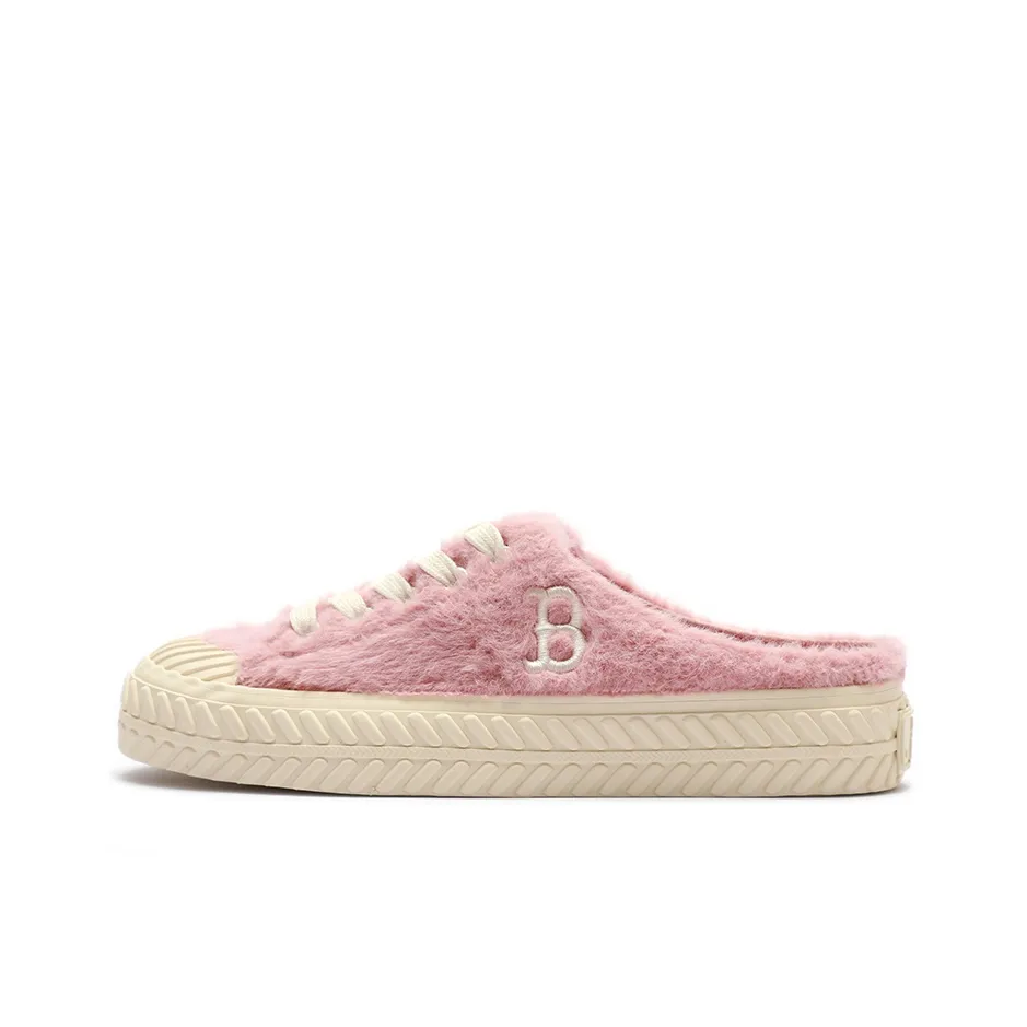 MLB Playball Mule Cushioning Lightweight Low Top Skateboard Shoes Unisex Pink White