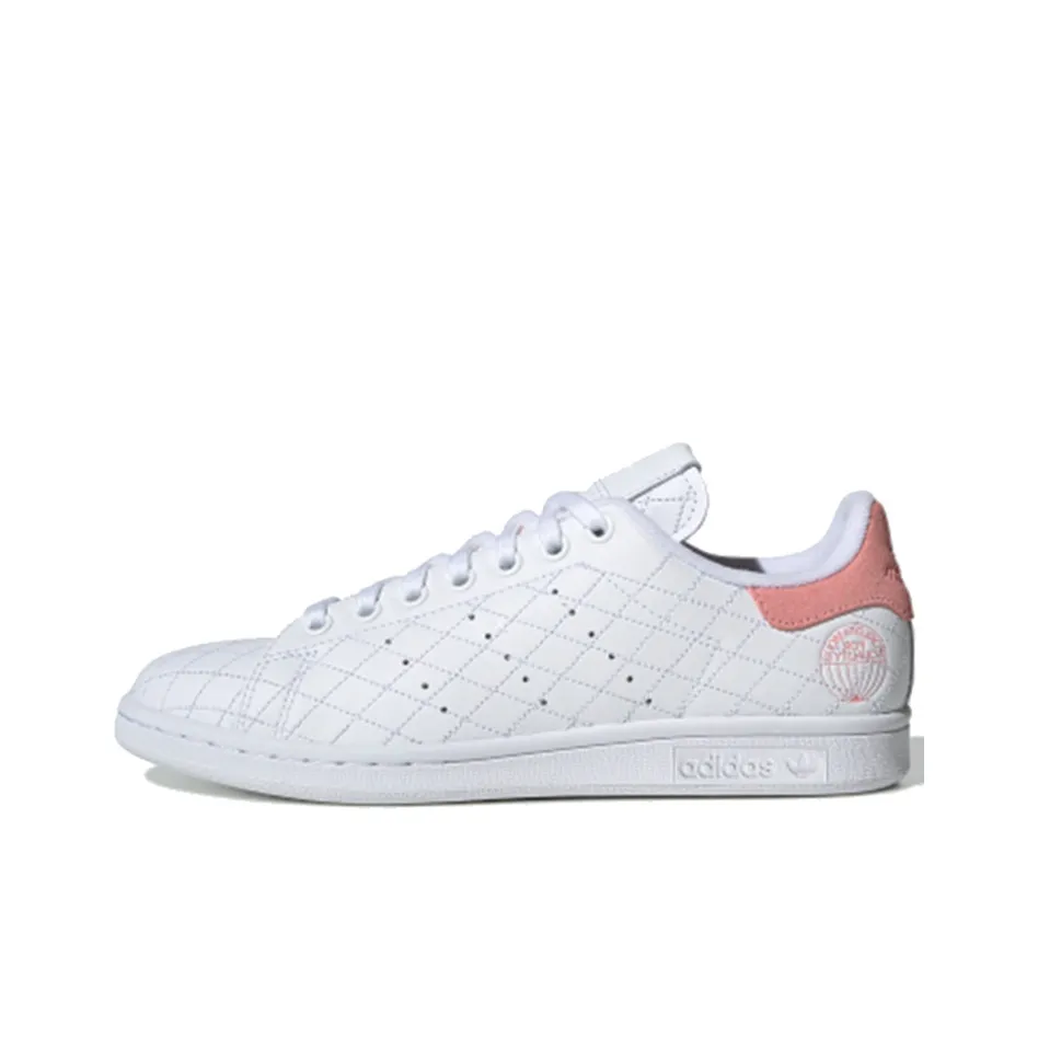 Adidas Originals Stan Smith Slip Resistant Lightweight And Breathable Скейтбординг Кроссовки Низкие Женские Белые Розовые