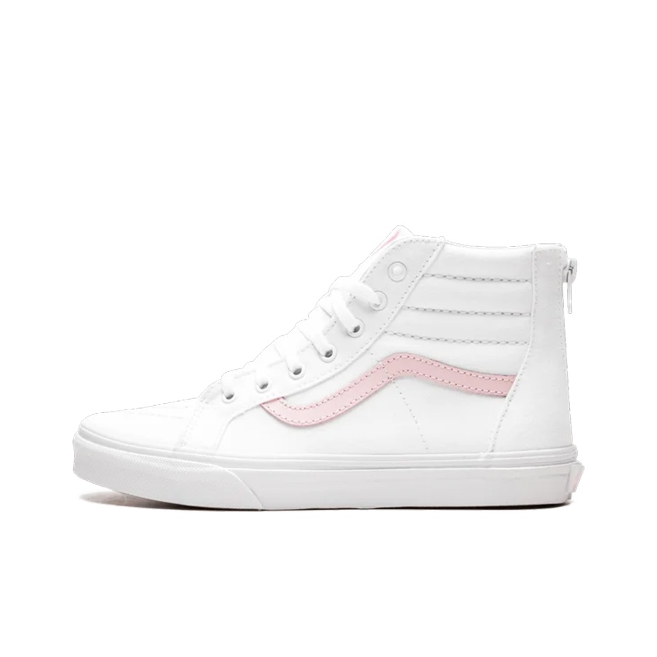 pink and black high top vans