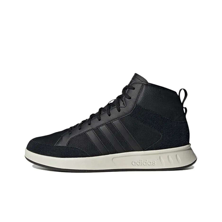 Adidas Court80s Устойчивые к истиранию MID Скейтборд Кроссовки Унисекс Черные