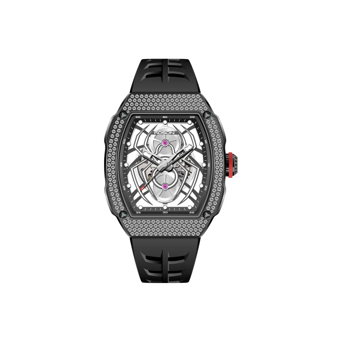 ROSDN Spider Man Series Automatic Mechanical Movement Watch Men's Watches Cut Out Dial G2709