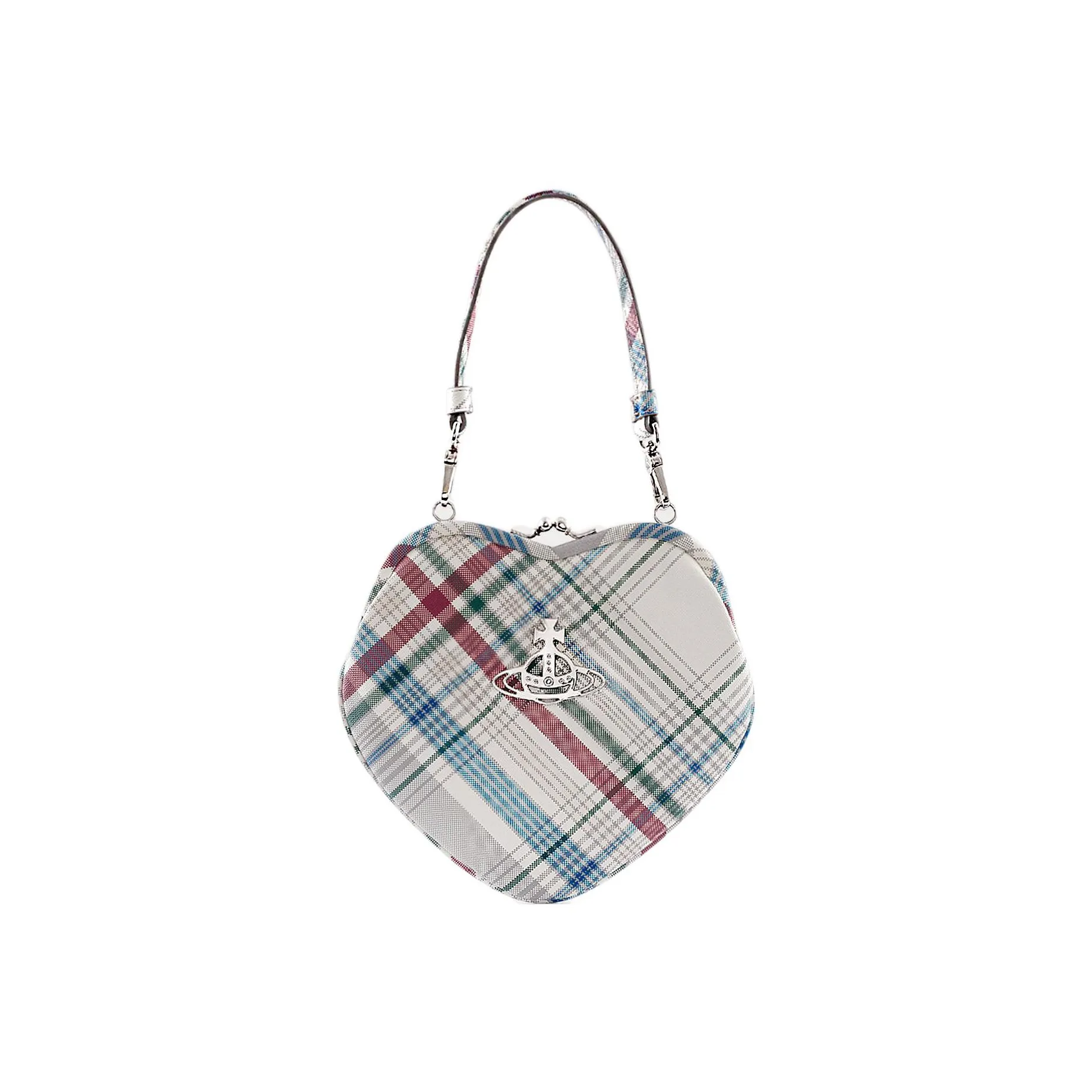 Vivienne Westwood Leather Shoulder Bag, Crossbody Bag, Handbag Wallet Women's White/Multicolor
