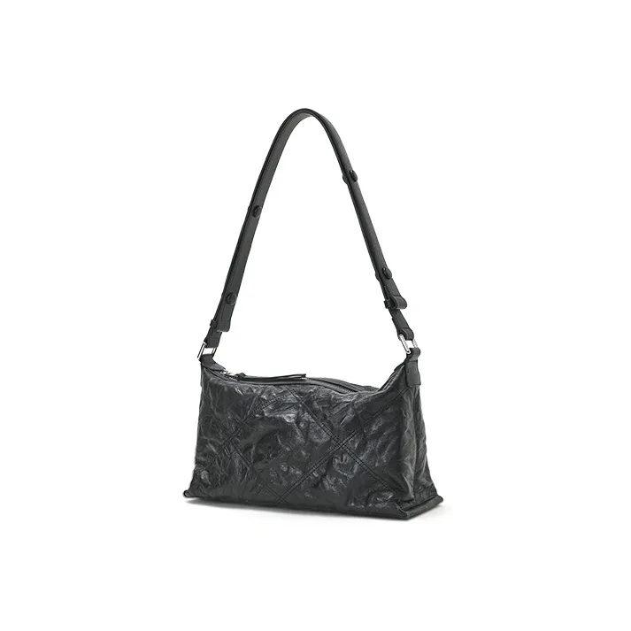 Omentar Коровья кожа Crinkle Сумка Сумка через плечо Маленькая Женская Белая Черная