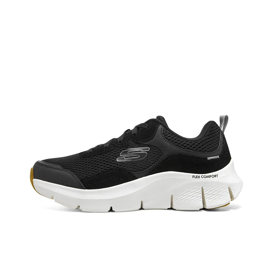 Skechers Flex Comfort Drinn Cushioning Low Top Casual Shoes Men's Black White