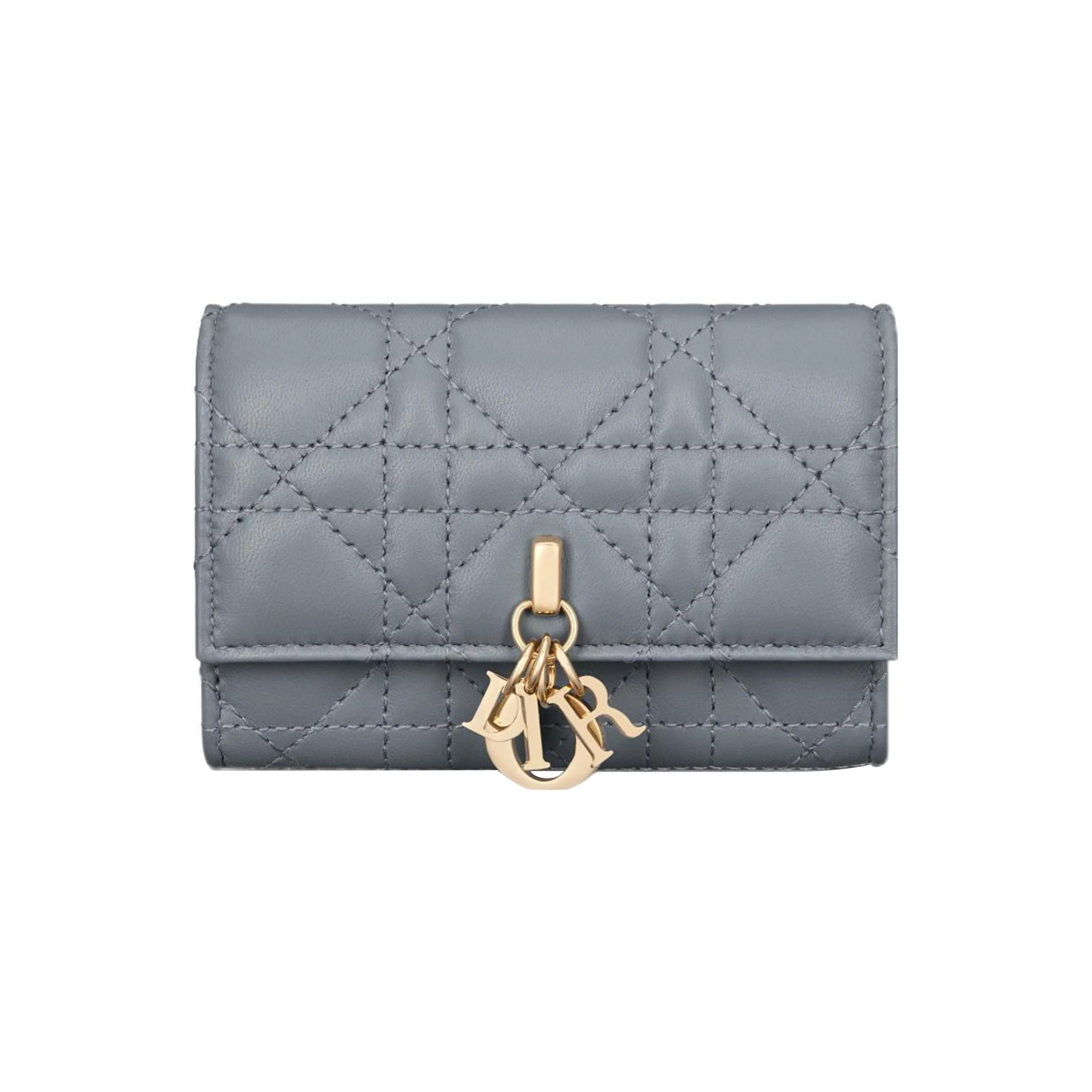DIOR Sheepskin Wallet Extra Small Women's Cloud Blue