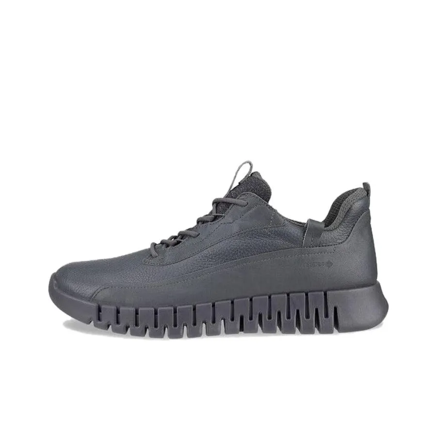 Ecco Shock Absorbers Slip-Resistant Low Top Casual Men's Magnetic Gray Ecco Shock Absorbers Низкий Топ противоскользящий повседневный мужской магнитный серый