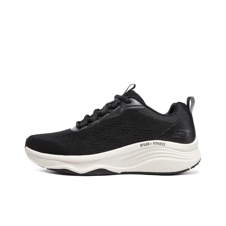 Skechers D'lux Fitness Low Top Casual Running Shoes Men's Black White