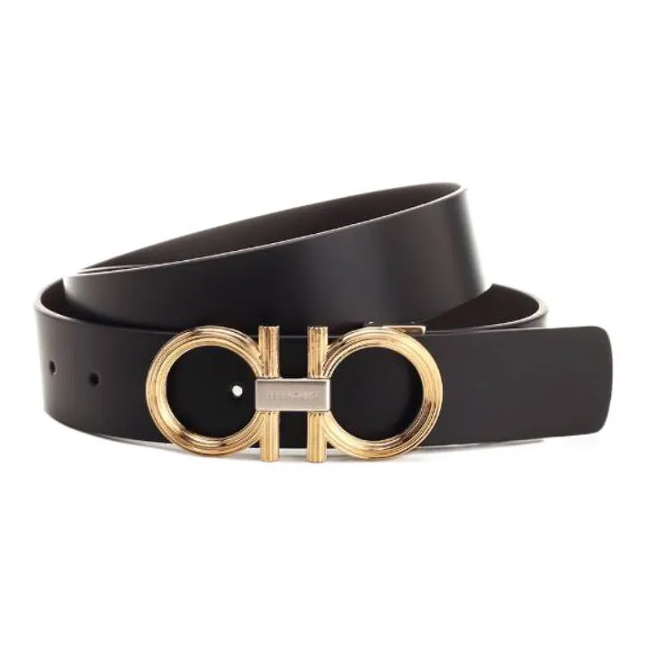 FERRAGAMO Телячья кожа Кожаные ремни Мужской Черный