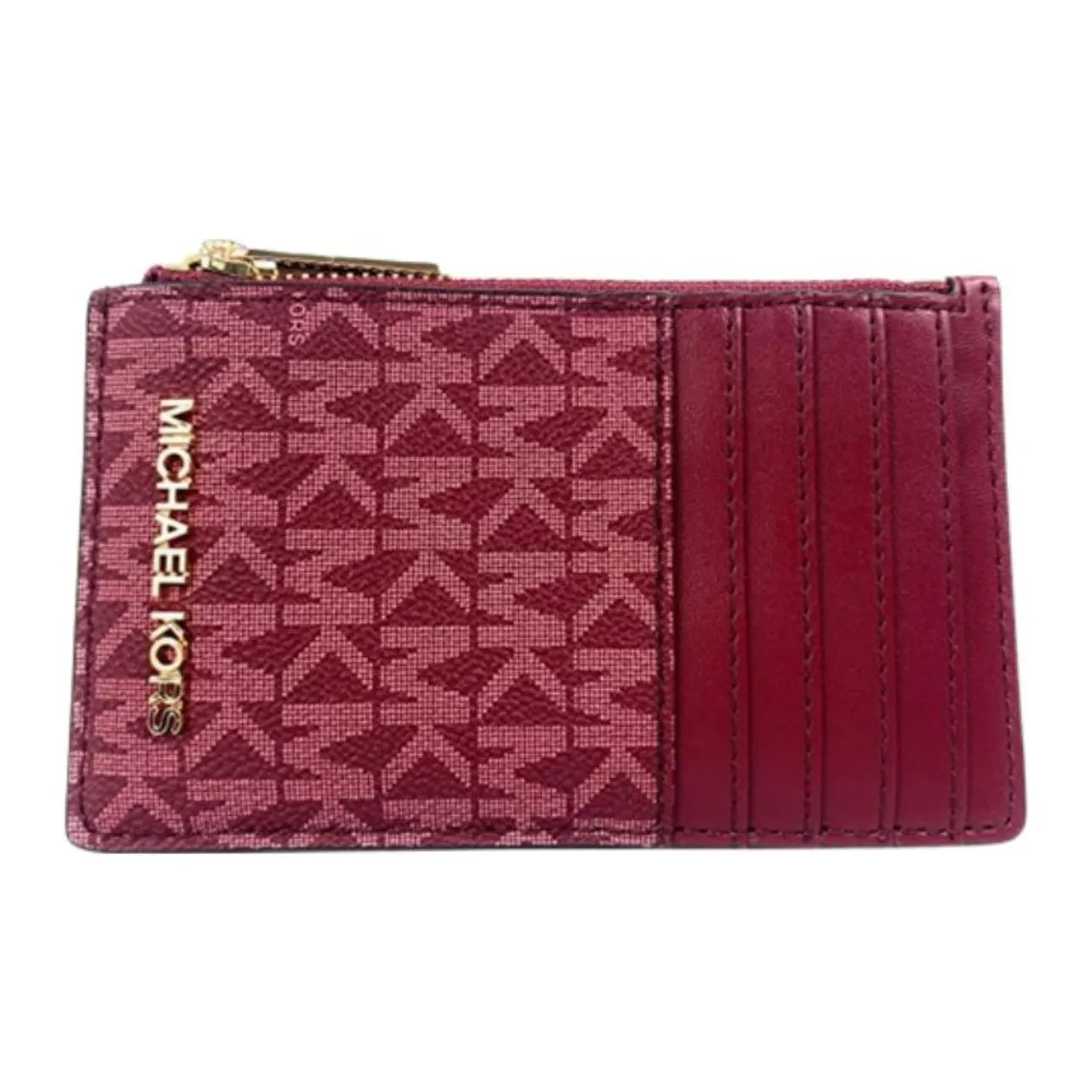 MICHAEL KORS Jet Set Canvas Wallets Card Holders Regular Women's Burgundy