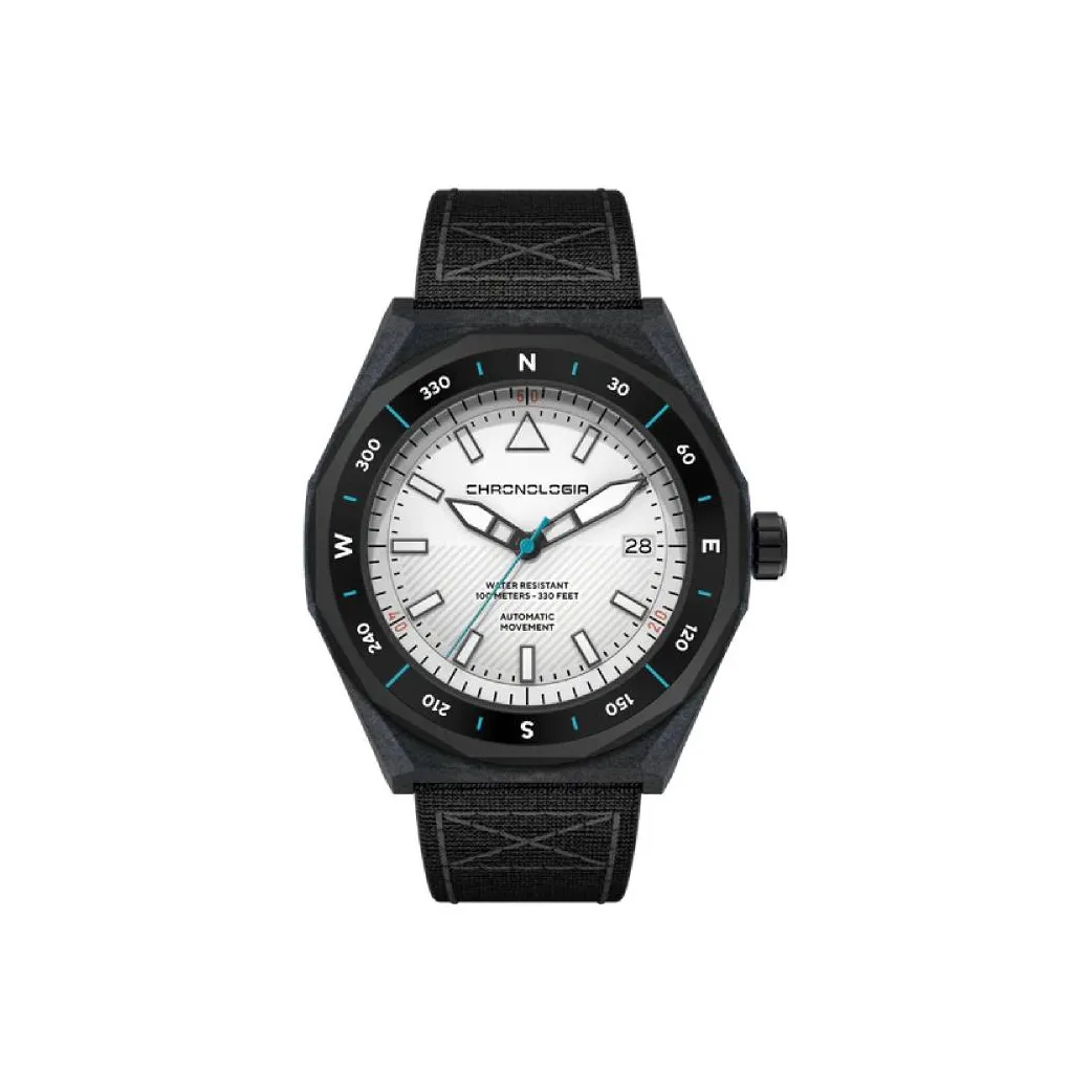 CHRONOLOGIA Adventurer Series Wrist Watch Mechanical Movement Canvas Strap 43mm Beige Watch Dial Unisex 78704 9
