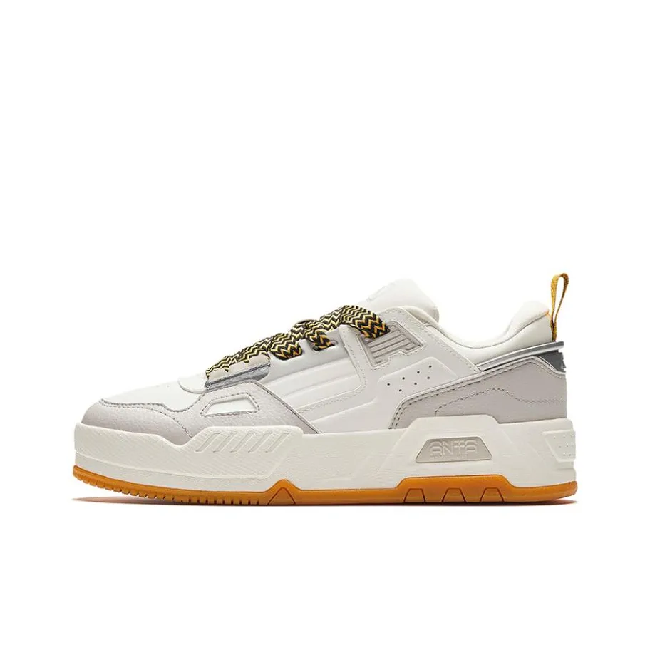 Anta Platform Low Top Skateboard shoes Brown Men's White Gray