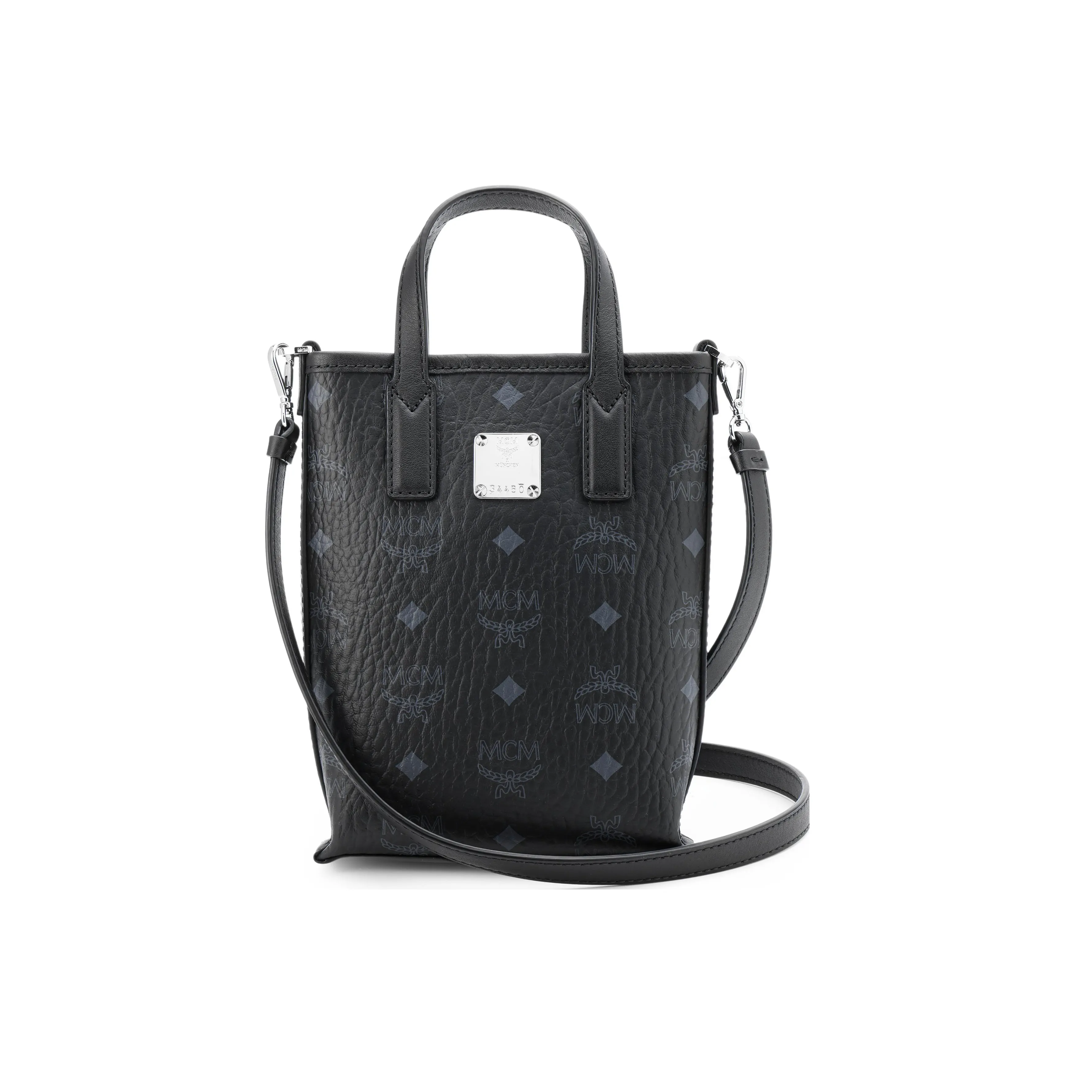 MCM Essential Visetos Origina Leather French Fries Bag, Handbag, Shoulder Bag, Crossbody Bag Mini Women's Black