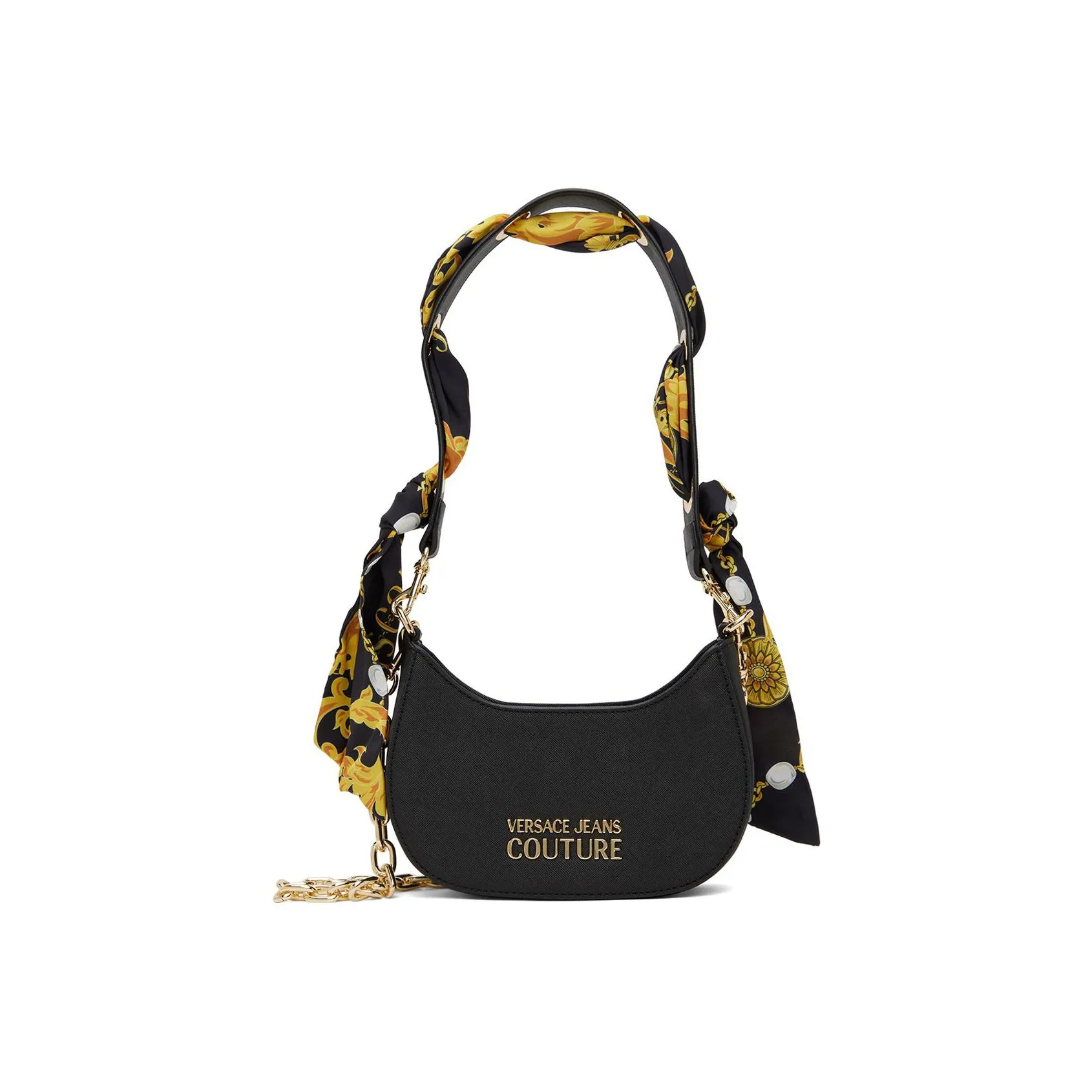 VERSACE JEANS COUTURE Cross Grain Synthetic Leather Handbag, Shoulder Bag, Crossbody Bag Women's Black