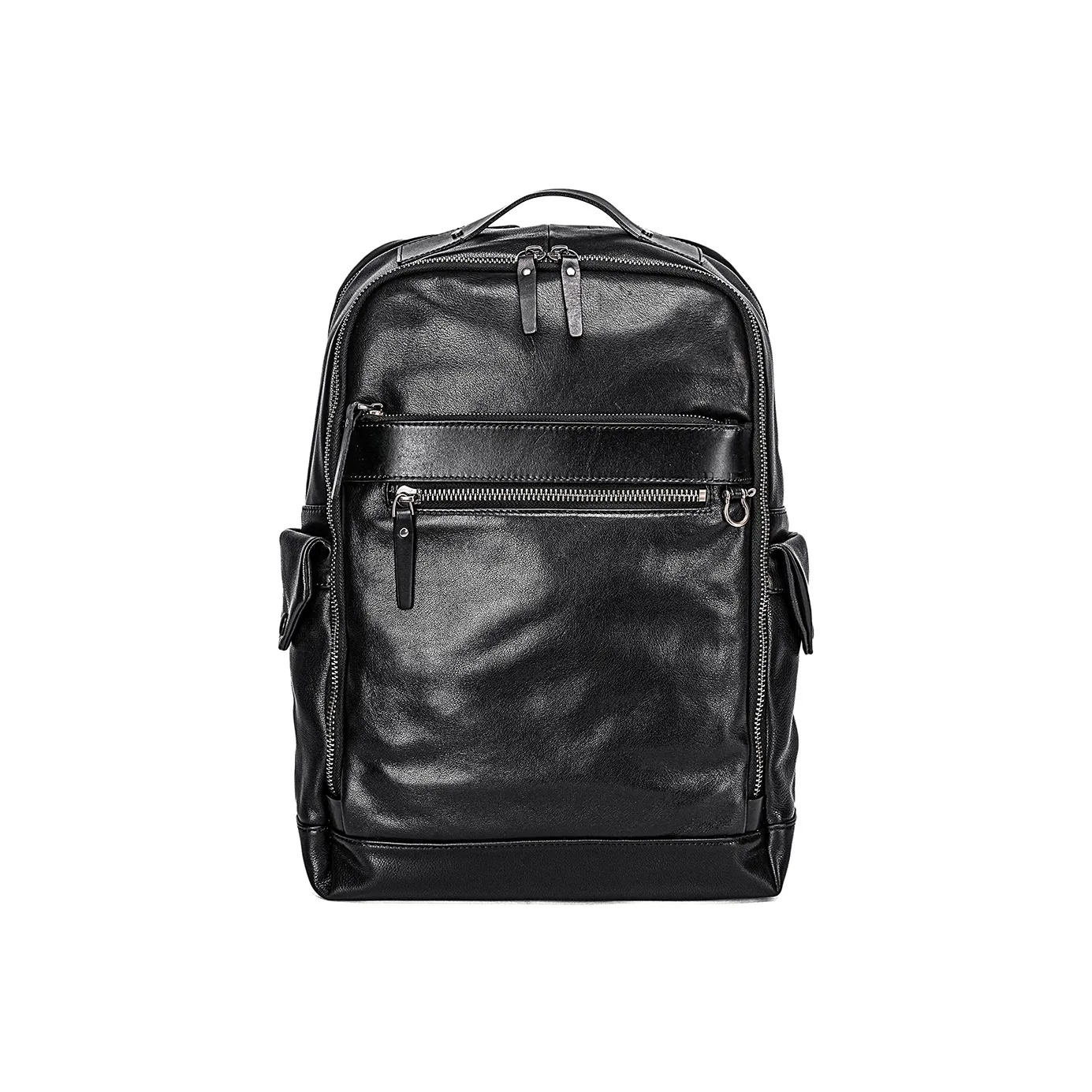 Ace Paul Cow Leather Backpack Large Size Men's Black